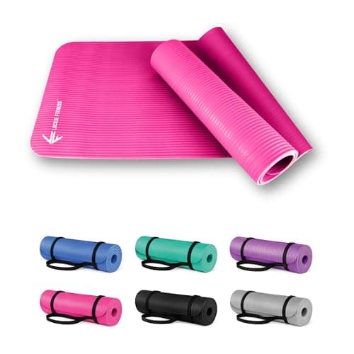 Image of Lockie Fitness Yoga Mat 8 mm Thick, Non Slip Exercise Mat for Women and Men, TPE Foam Pilates Mat, Gym Mat for Home Workout, Yoga, Pilates, Exercise & Gymnastics, 180 x 60 cm (Pink)