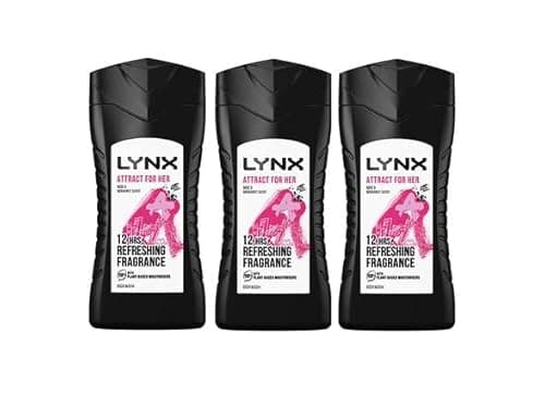 Image of Pack of 3, Lynx Attract for Her Rose & Bergamot Scent Body Wash 225ml