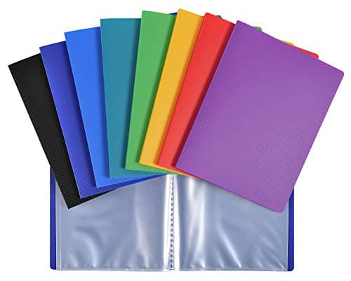 Image of Exacompta - Ref 88210E - Opak PP Display Book - 180 x 230mm in Size, Transparent Pockets, Polypropylene Flexible Cover, 20 Pockets, 40 Viewing Pages - Random Colour, Single unit