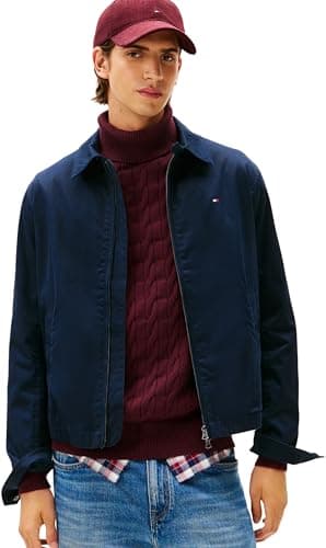 Image of Tommy Hilfiger Men’s Classic Ivy Transitional Jacket with Zip, Blue (Desert Sky), M