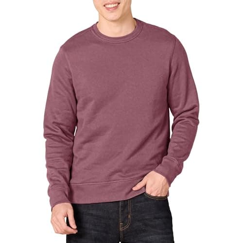 Image of Amazon Essentials Men's Fleece Crew Neck Sweatshirt (Available in Big & Tall), Purple, L