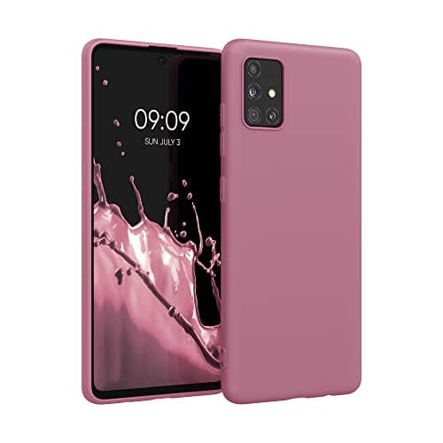 Image of kwmobile Case for Samsung Galaxy A51 Case - Soft Cover - Shockproof TPU Material - Wireless Charging - Dark Rose