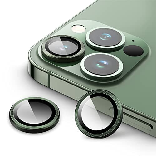 Image of JETech Camera Lens Protector for iPhone 13 Pro 6.1-Inch and iPhone 13 Pro Max 6.7-Inch, 9H Tempered Glass Metal Individual Ring Cover, HD Clear, 1 Set (Alpine Green)