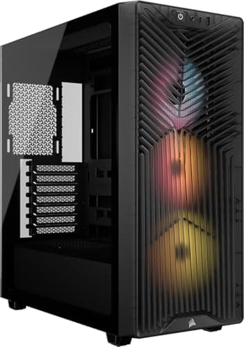 Image of CORSAIR 3200D RS ARGB Mid-Tower PC Case – 3x RS120 ARGB PWM Fans Included, GPU Anti-Sag Stabilisation Arm, ASUS BTF, MSI Project Zero, Gigabyte Project Stealth – Smoke