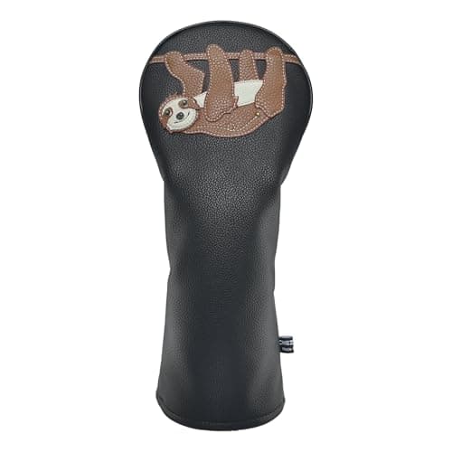 Image of Sloth Golf Club Covers Headcovers PU Leather Animal for Driver Fairway Woods Hybrid Protector with Interchangeable Number Tag (Driver)