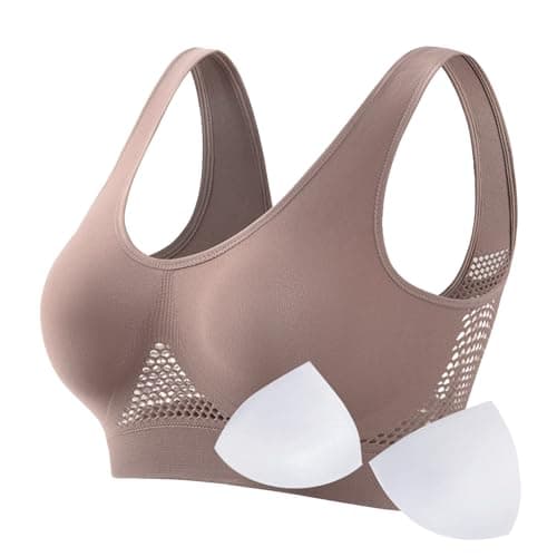 Image of Generisch Product Category Bra 1 - Product Women's Plus Size Proof Running Fitness Yoga Vest Thin Padded No Wire Breathable Push Up Sports Bra, Rose Gold, XL