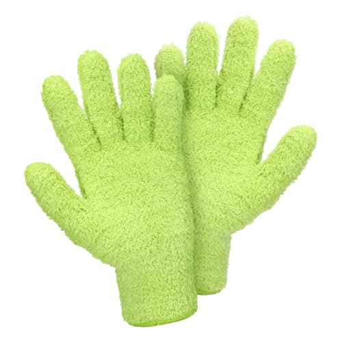 Image of Abeillo Microfiber Gloves for Plants Dusting Cleaning, Reusable Washable Cleaning Gloves Mittens House Cars Blinds Dusting