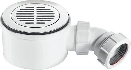 Image of Mcalpine St90Cpb-S-70 90Mm Shallow Shower Trap Chrome Plated Brass, Chrome and White