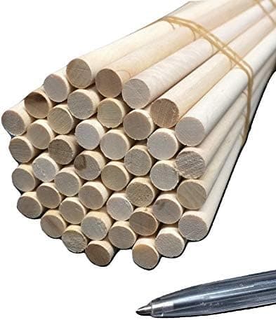 Image of Trustleaf 10mm x 300mm Birch Hardwood Wooden Craft Sticks/Dowels - Seconds - Pack of 5 Dowels
