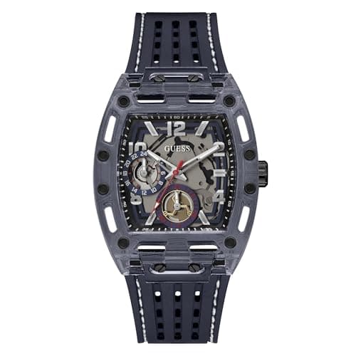 Image of GUESS Men Analog Quartz Watch with Silicone Strap GW0499G1