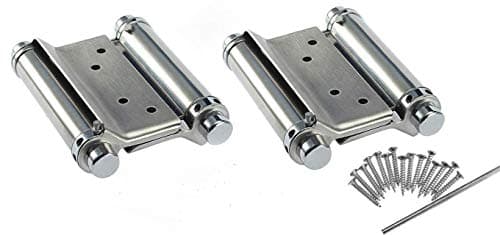 Image of 2Pcs 76mm 3'' Cafe Saloon Door Hinges Double Action Spring Hinge Stainless Steel Self-Closing (Silver)