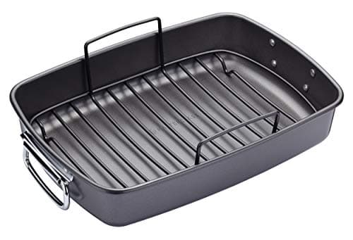 Image of MasterClass Deep Roasting Tin with Rack, Roasting Dish for Oven and Hob, Heavy Duty, Rust Resistant with PTFE, PFOA and BPA Free Non Stick, Dishwasher Safe, 2-Year Guarantee, 4x28cm