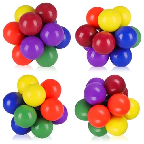 Image of 4 Pcs Stress Balls for Kids & Adults - Fidget Toy for Anxiety, Colorful Fun Sensory Balls, Party Bag Fillers