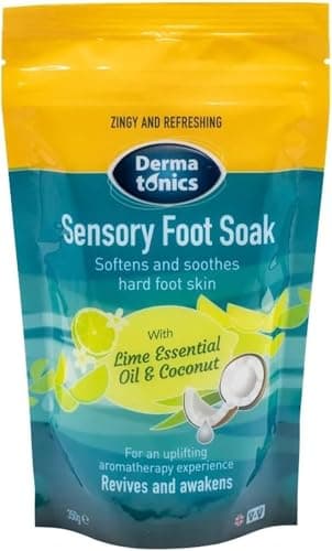 Image of Dermatonics Sensory Foot Soak | Softens & Soothes Hard Foot Skin | With Lime Essential Oil & Coconut | Relieves & Awakens | Suitable for Vegans | 350 g
