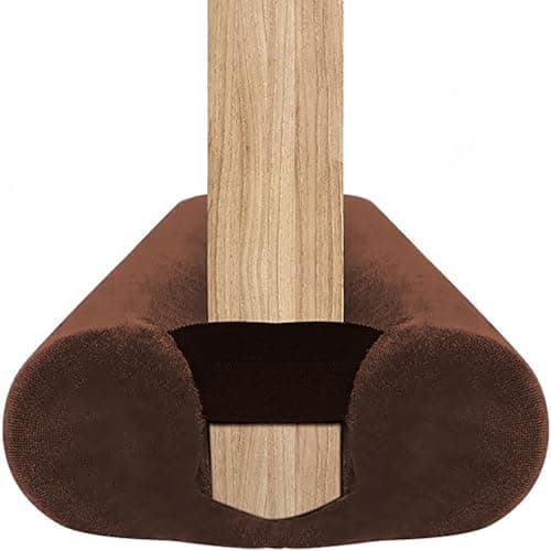 Image of BKSAI Door Draught Excluder for Bottom of Doors Double Sided Draft Excluder Cushion for Front Door Seal Insulation, Brown, 29-35''