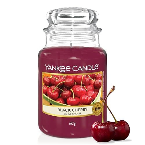 Image of Yankee Candle Scented Candle | Black Cherry Large Jar | Long Burning Candles: up to 150 Hours | Perfect Gifts for Women