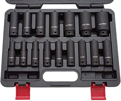 Image of US PRO by Bergen 16pc 1/2'' Dr 6-Point European Deep Impact Socket Set B1340