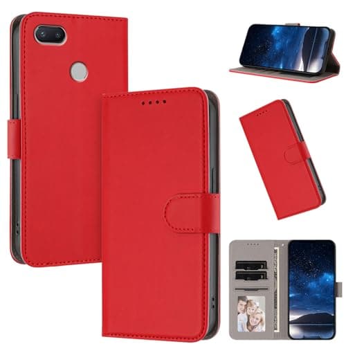 Image of Rfvzubemok Compatible with Huawei P9 lite (2016),Compatible with Huawei P9 lite (2016) Flip Kickstand Magnetic Closure Wallet Phone Case Red