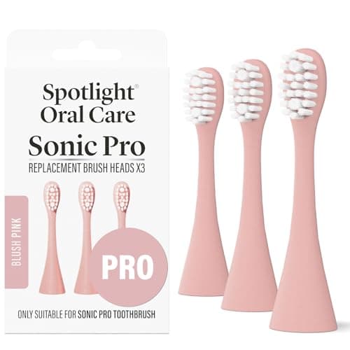 Image of Spotlight Oral Care Sonic Pro Toothbrush Replacement Heads - 3 Pack | Made by Dentists | Clinically Designed for Deep Cleaning & Healthy Gums | Antimicrobial Bristles | Fits Sonic Pro Toothbrush Only
