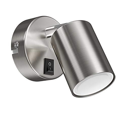 Image of ledscom.de Wall spot WAIKA, Single Light, with Switch, GU10, Chrome matt, incl. GU10 LED lamp (Warm White, 6,826W, 630lm, 100°)