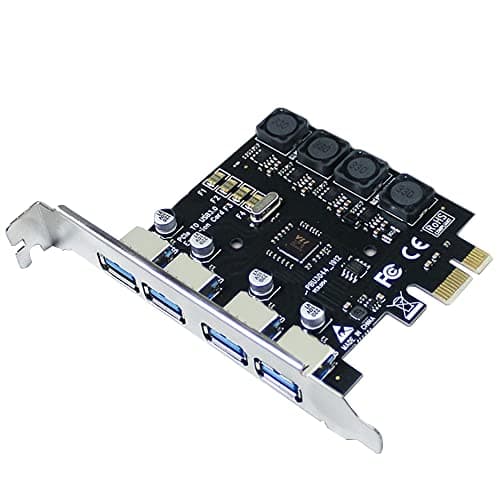 Image of IDEAPRO 4-Port PCI-E to USB 3.0 PCI Express Expansion Card PCIe Card Super Speed Up to 5Gbps, No extra Power Connector for Desktops Windows XP/Vista/7/8/10 (4 Ports)