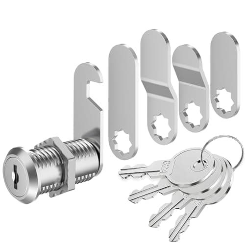 Image of VOCIBO Letterbox Lock, 4 Keys, Comes with 5 Different Lock Plates, 30 mm, Locker Lock, Diameter 18 mm, Drawer Lock, Lever Lock for Letterboxes, Cabinet Doors