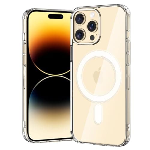 Image of gueche for iPhone 14 pro Case, Compatible with MagSafe, Military-Grade Protection, Scratch-Resistant Back, Magnetic Phone Cover for iPhone 14 pro, Classic Series, Clear