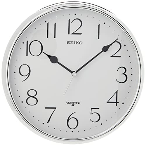 Image of Seiko Quartz Wall Clock with Arabic Numerals - Silver, 30 x 5 x 29.5 cm