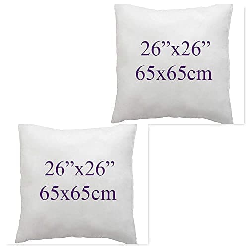 Image of ARLINENS Pack of 2 Duck Feather & Down Cushion Pad Inner Insert -100% Natural Cotton Anti Dust Mite and Down Proof Cushion Pads Cover/Non Allergenic (26x26)