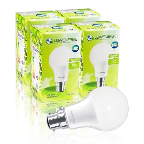 Image of LOWENERGIE LED Light Bulbs 10W Bayonet B22 Warm White 3000K A60 GLS Lamps – Pack of 4 Energy-Saving Everyday Lighting [Energy Class F]