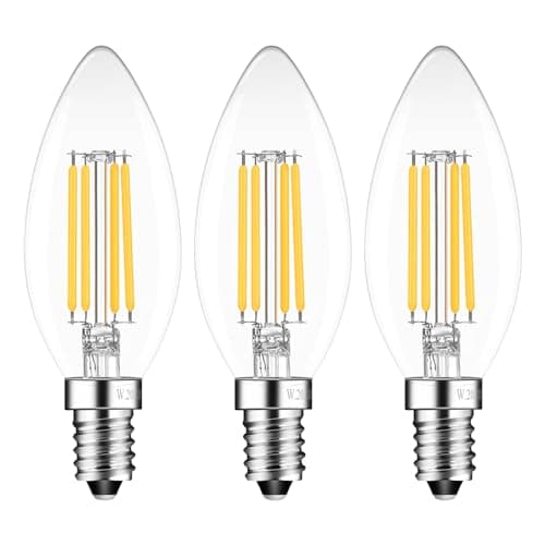 Image of Sokkldccd E14 Dimmable Candle Bulb, SES Small Screw Light Bulbs, 4W Led Filament Bulb, 40W Equivalent, Warm White 2700K, Pack of 3