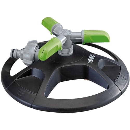 Image of Draper 3-Arm Revolving Sprinkler | 5.8m Radius Coverage Area | Adjustable Arms | Ground Spike | 33cm Diameter Lawn Watering Tool | 27757