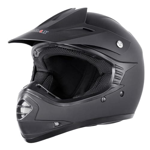 Image of Zorax Matt Black L (53-54cm) Kids MX Motocross Helmet Children Motorbike Dirt Bike Helmet ECE 22-06