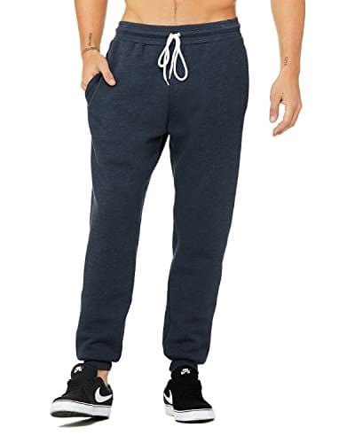 Image of Bella Canvas 3727 Unisex Sponge Fleece Jogger Sweatpants-Heather Navy-S