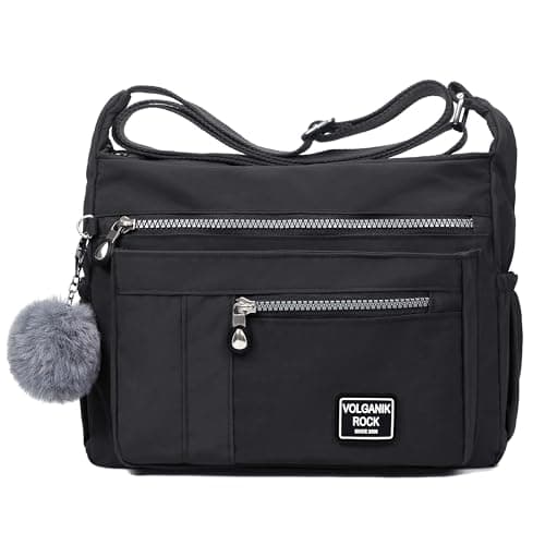 Image of VOLGANIK ROCK Crossbody Bag for Women Medium Size Multi Pockets Handbag Shoulder Bag for Women RFID Pocket Lightweight Water resistant Shoulder Bag for Daily Use Messenger Bag