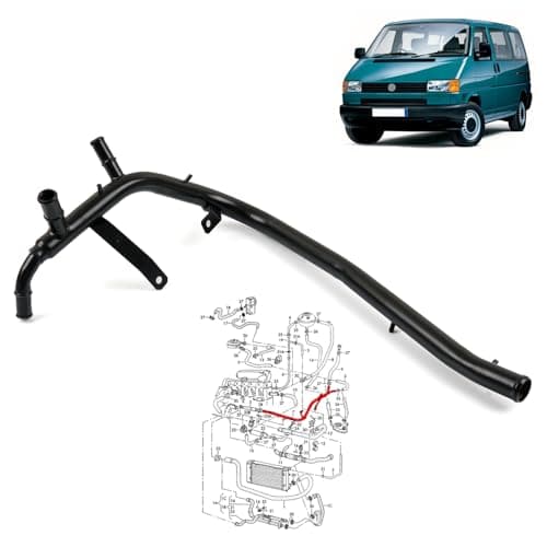 Image of Robust Metal Water Coolant Pipe Tube for Transporter IV T4 2.4 2.5 074121065AE 074121065AA 074121065AE 1114401600 1990-2003