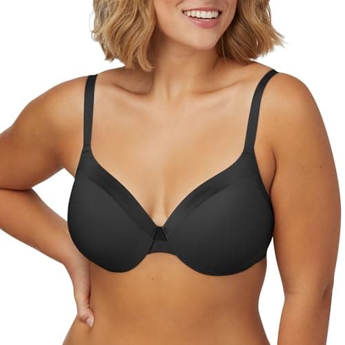 Image of Maidenform Women's Comfort Devotion Extra-coverage T Shirt Bra, Black (Black), 40B UK