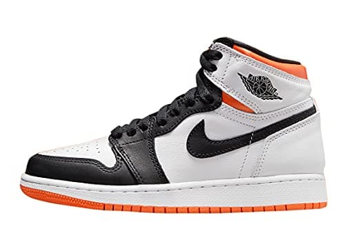 Image of Nike GS Air Jordan 1 Retro High OG - White / Black / Orange, White/Orange/Black, 5 Big Kid