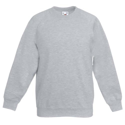 Image of Fruit of the Loom Childrens Unisex Raglan Sleeve Sweatshirt (14-15) (Heather Grey)