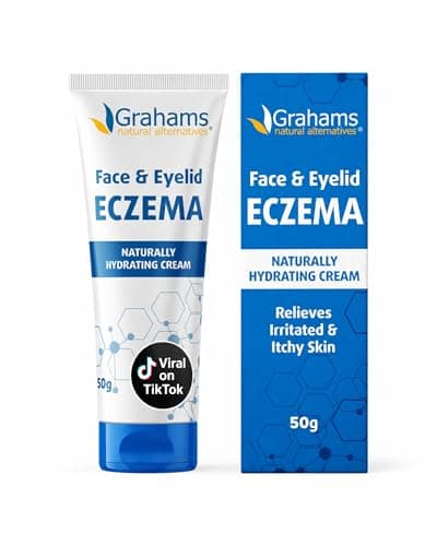Image of Grahams Natural Face & Eyelid Eczema Cream - Treatment for Eczema, Dermatitis, Itch Relief, Redness, Inflammation & Very Dry Skin - with Colloidal Oatmeal - Hypoallergenic & Steroid-Free, 50g