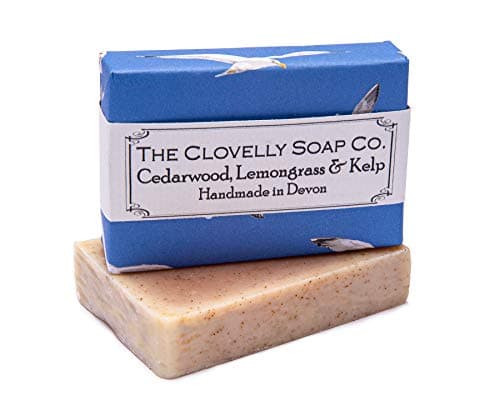 Image of Clovelly Soap Co Natural Handmade Cedarwood Lemongrass & Kelp Seaweed Soap Bar for all Skin Types 100g