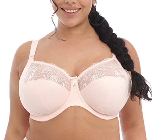Image of Elomi Women's Morgan Banded Comfort & Support. Three-Section Cup, Side Frame, Stretch Lace. Solid Color Dd+ Bras Full Coverage, Opaque, Ballet Pink, 36JJ US