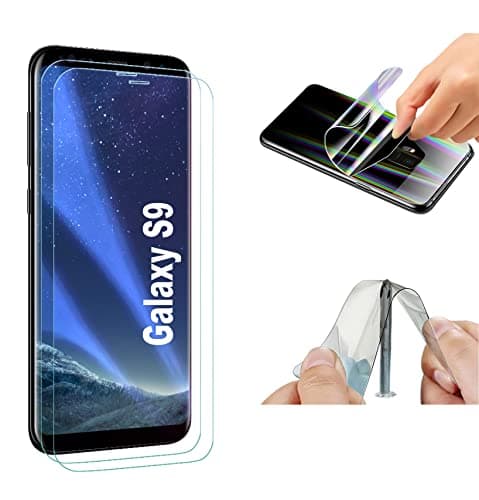 Image of Fonetek® Pack of 2, Compatible with GALAXY S9, Invisible Clear Hydrogel TPU Screen Protector Shield Guard Cover [Full Coverage] [Dry-Fit] [NOT Glass] for Samsung Galaxy S9 (5.8")