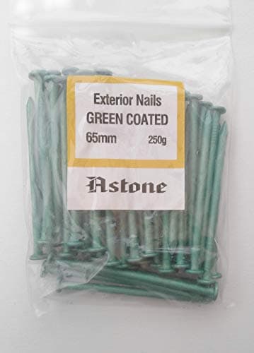 Image of Astone Green Coated Exterior Nails Garden decking Nails (250g x 65mm)