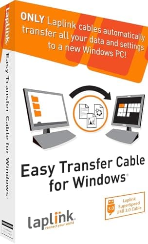 Image of LAPLINK Easy Transfer Cable, Includes PCmover Express Data Transfer Software and Super Speed USB 3.0 Transfer Cable, Single Use License, Only Transfers Files and Settings. Compatible with Windows 11