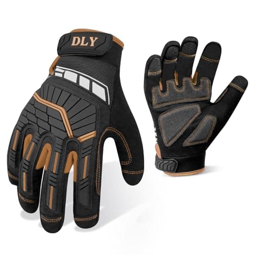 Image of DLY Anti Vibration Gloves, Heavy Duty Work Gloves Men, Mechanics Gloves, Impact Protection Safety Work Gloves