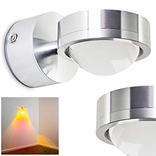 Image of LED wall lamp Harare, wall Light in Chrome red Colour Filter, wall Spotlight Light Effect, 1 x 3 Watt, 300 Lumen, 3000K