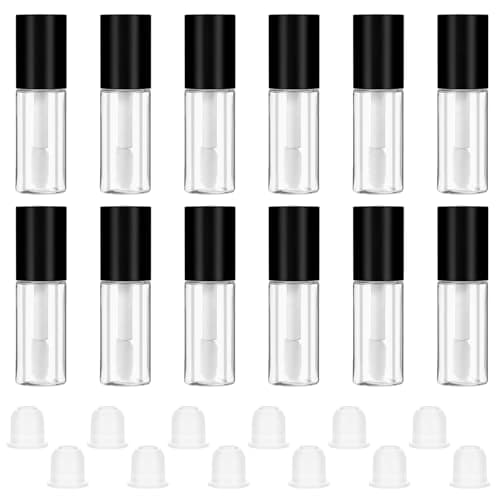 Image of Oruola 12pcs Lip Balm Tubes Empty with Wand,Mini Lip Gloss Tubes,3ml Lipgloss Containers Empty for Lipstick Samples Lipgloss Making,Mini Lipstick Containers for DIY Travel Business Trip