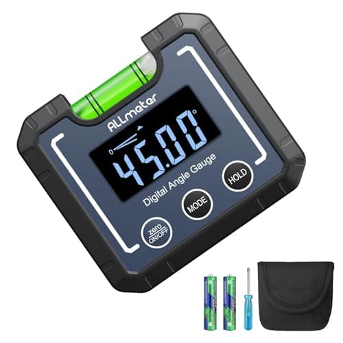Image of ALLmeter Digital Angle Finder Gauge Level 0-360°(4 * 90°) Digital Angle Gauge Inclinometer Protractor with V-Groove Magnetic Base Measurement Tool for Carpentry Building Home Table Saw