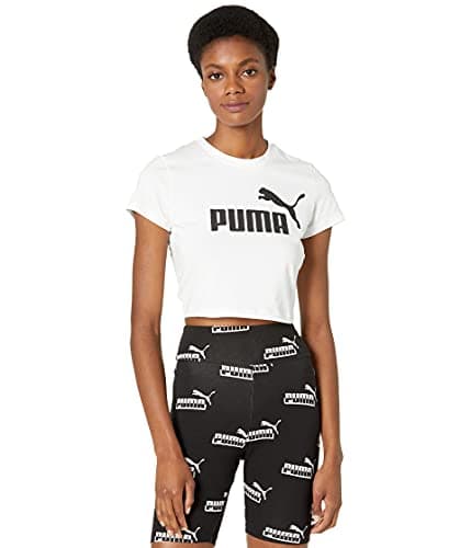 Image of PUMA Women's Essentials Slim Logo Tee T-Shirt, White, Small